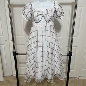 Venus Plaid Summer Midi Dress Size 2